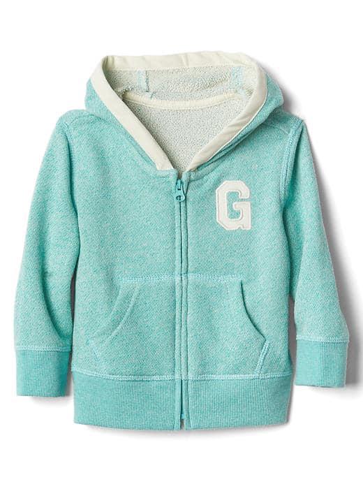 Gap Logo Marl Zip Hoodie - Turquoise