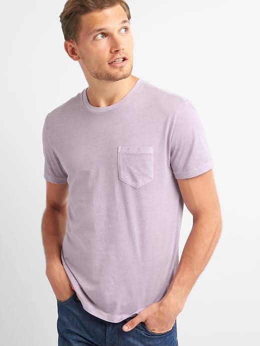 Gap Men Crewneck Pocket Tee - Dusty Mauve