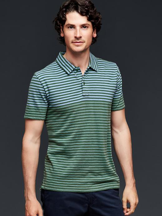 Gap Men Lived In Gradient Stripe Polo - Green Stripe