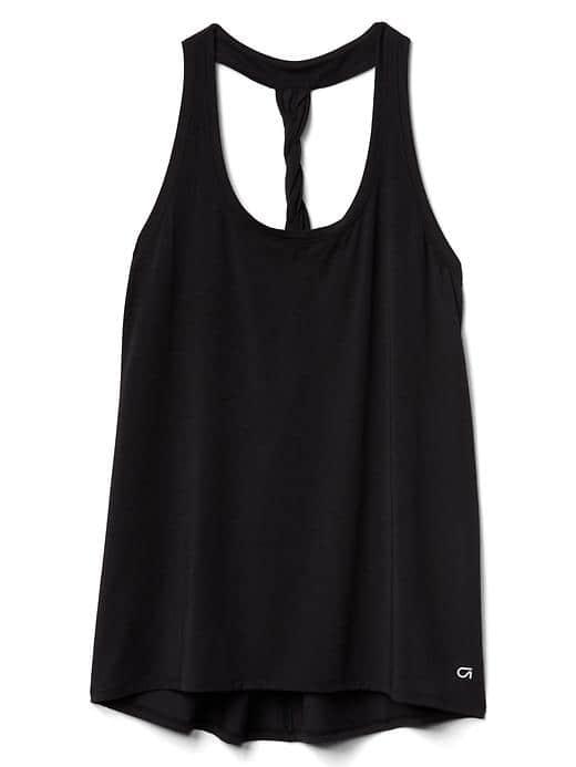 Gap Women Breathe Air Twist Back Tank - Black
