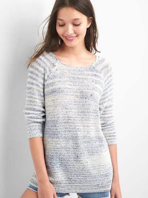 Gap Women Slouchy Spacedye Boatneck Sweater - Blue Opal Space Dye