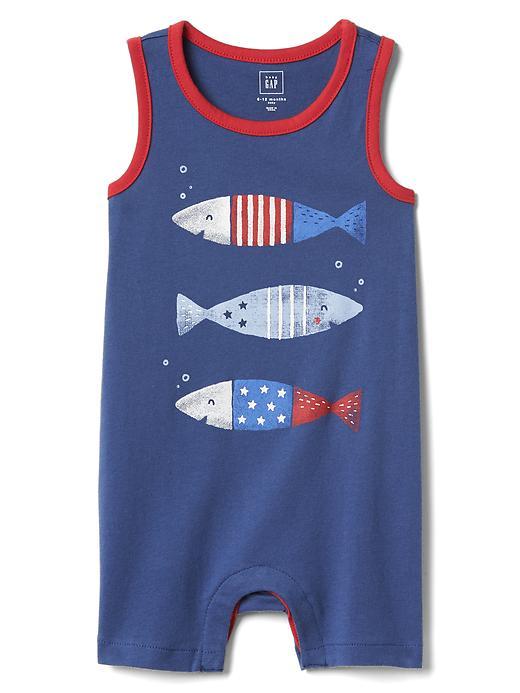 Gap Americana Fish Tank Shorty One Piece - Docksider Blue