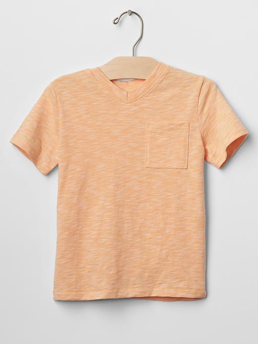 Gap Pocket V Neck Tee - Orange Sun