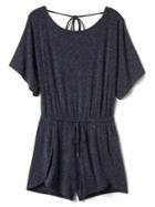 Gap Women Flutter Sleeve Boatneck Romper - Navy Space Dye