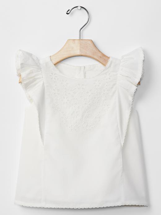 Gap Eyelet Ruffle Top - Off White