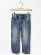 Gap Distressed Straight Jeans - Medium Wash