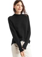 Gap Women Merino Wool Blend Mock Neck Sweater - True Black