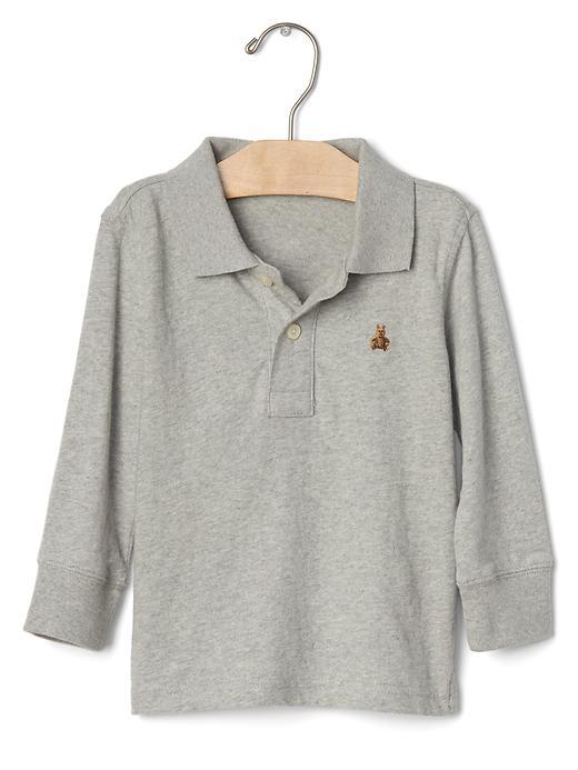 Gap Brannan Long Sleeve Polo - Medium Gray