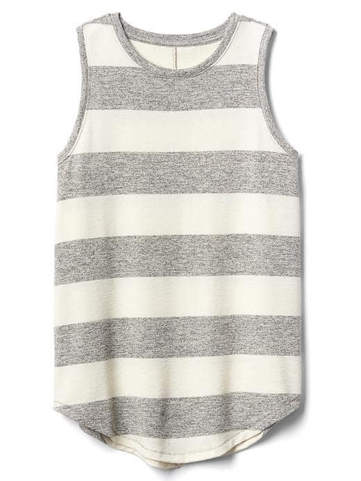 Gap Women Softspun Burnout Stripe Tank - Grey Stripe