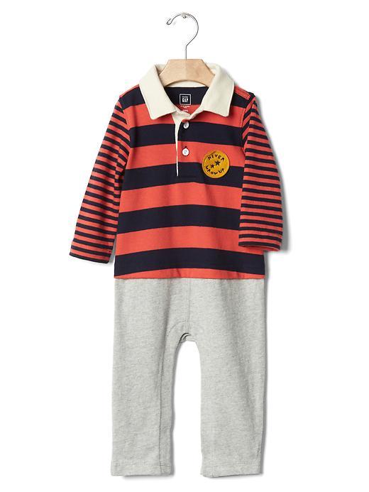 Gap Rugby Stripe Layer One Piece - Fire Coral