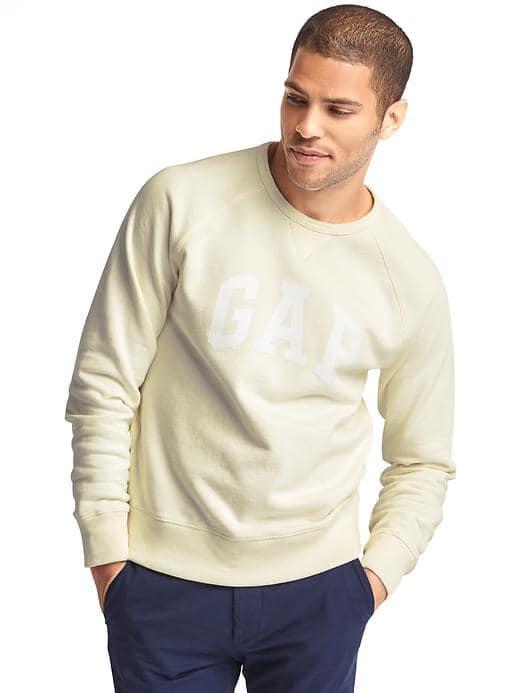 Gap Men Smooth Logo Crew Sweatshirt - Chalk