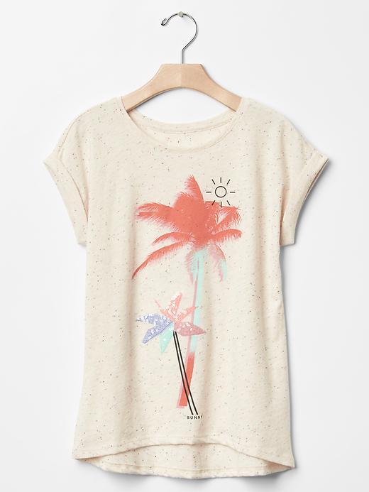 Gap Graphic Hi Lo Tee - Oatmeal Heather