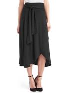 Gap Women Softspun Knit Midi Wrap Skirt - True Black