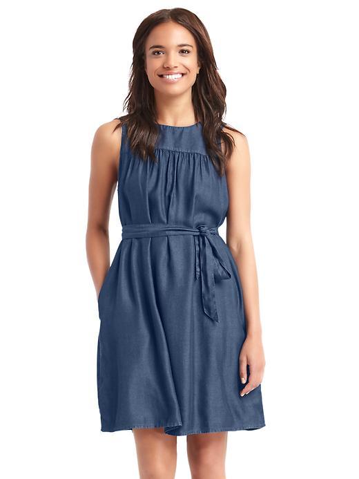 Gap Women Tencel Swing Dress - Dark Indigo