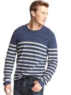 Gap Men Budding Stripe Roll Neck Sweater - Navy/white Stripe