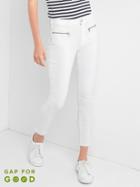 Gap Mid Rise Zip True Skinny Ankle Jeans - White Denim