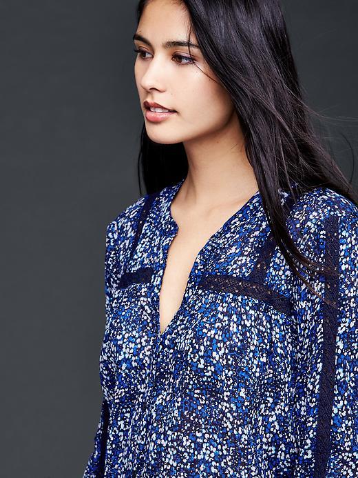 Gap Crochet Print Blouse - Blue