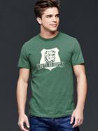 Gap Men Athletic Bulldog Graphic Crew T Shirt - Cucumber Peel