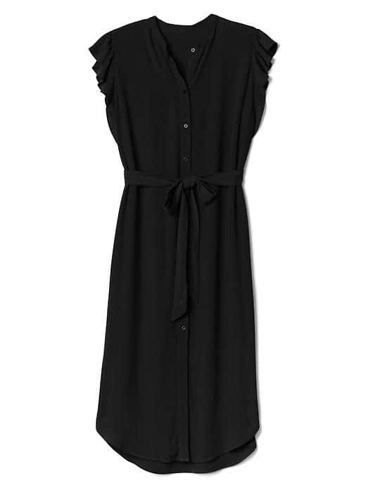 Gap Women Flutter Sleeve Shirtdress - True Black