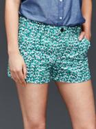 Gap Women Print Summer Shorts - Blue Heart