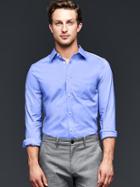 Gap Men Wrinkle Resistant Chambray Shirt Slim Fit - Blue Chambray