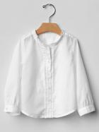 Gap Dobby Ruffle Neck Shirt - New Off White