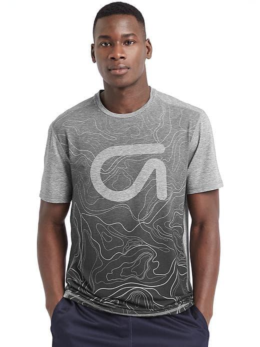 Gap Men Gapfit Breathe Graphic Crewneck T Shirt - True Black