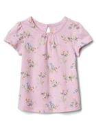 Gap Short Sleeve Keyhole Tee - Light Iris