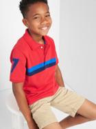 Gap Chest Stripe Short Sleeve Polo - Pepper Red