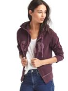 Gap Women Metallic Logo Zip Hoodie - Rich Wine
