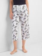 Gap Women Mix And Match Print Crop Sleep Pants - Sunset Palms White