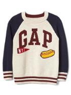 Gap Snack Logo Baseball Sweater - Oatmeal Heather