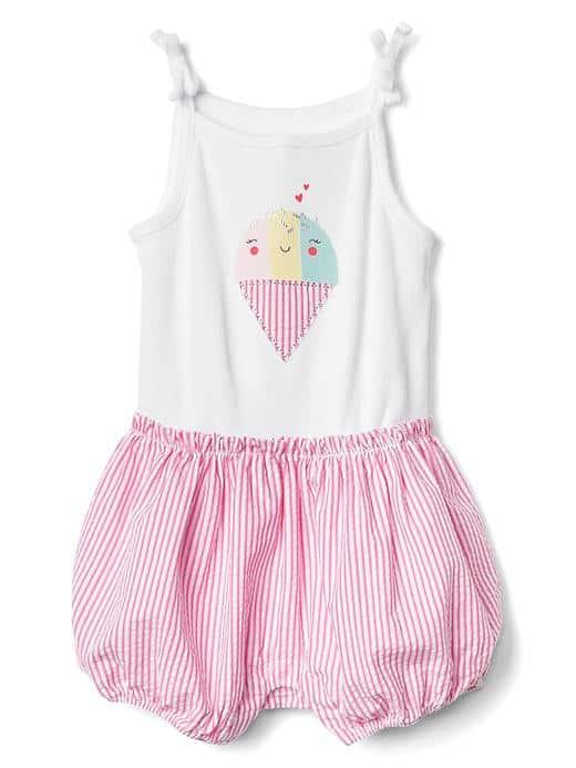 Gap Women Snow Cone Shorty One Piece - White