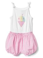 Gap Women Snow Cone Shorty One Piece - White