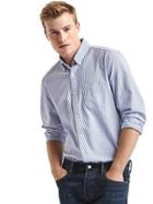 Gap Oxford Bengal Stripe Slim Fit Shirt - Blue Allure