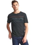 Gap Men Linear Mountain Graphic Tee - Moonless Night