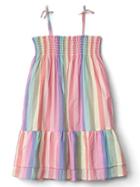 Gap Stripe Tier Smock Dress - Rainbow Stripe