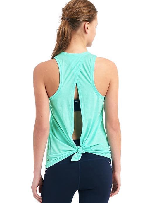 Gap Women Gapfit Breathe Tie Back Tank - Aqua Tide