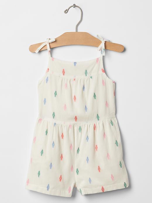 Gap Bright Diamond Bow Romper - Ivory Frost