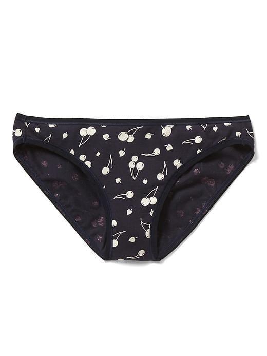 Gap Women Stretch Cotton Low Rise Bikini - Cherries Dark Indigo