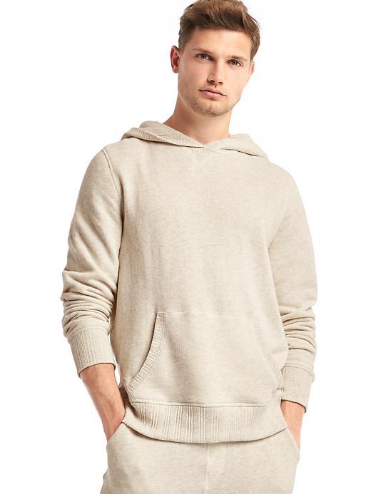 Gap Men Textured Terry Hoodie - Oatmeal Heather