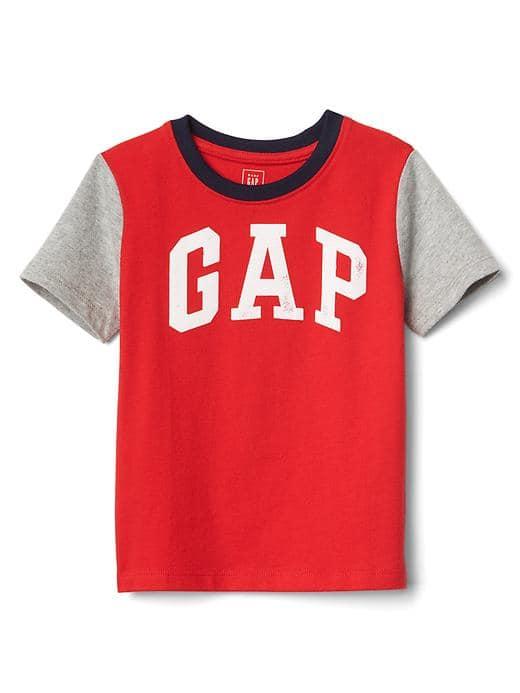 Gap Logo Colorblock Short Sleeve Tee - Pure Red