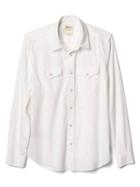 Gap Men Chambray Denim Slim Fit Western Shirt - Chambray/white