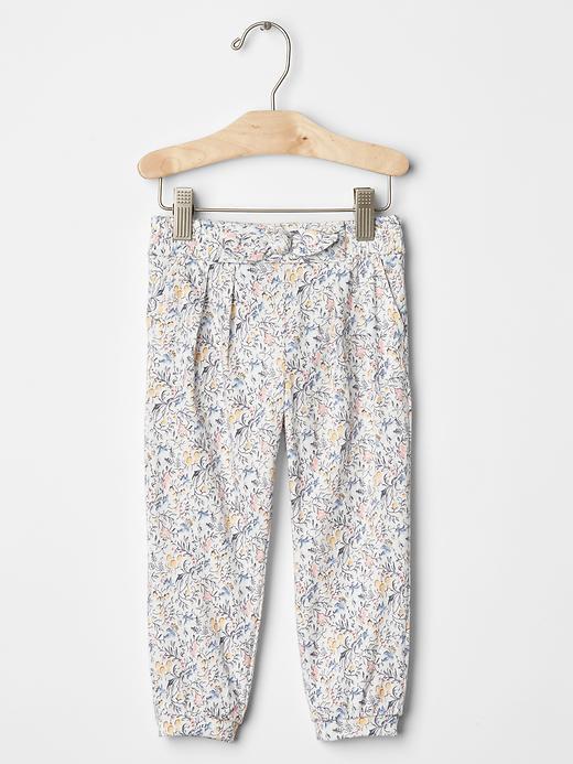 Gap Bow Soft Pants - White Floral Print