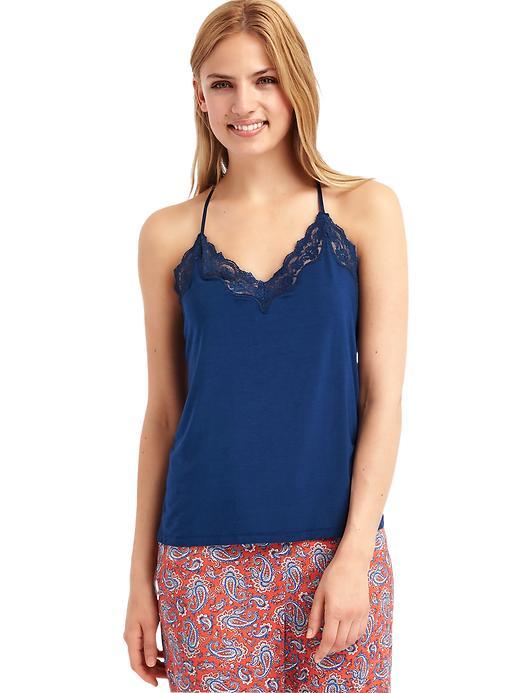 Gap Women Lace Trim Cami - Pangea Blue