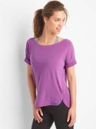Gap Women Gapfit Breathe Roll Sleeve Tee - Fuchsia Shock