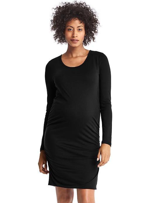 Gap Solid Long Sleeve Tee Dress - True Black