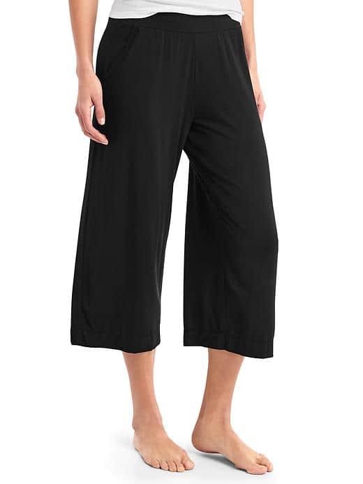 Gap Women Pure Body Modal Wide Leg Crop Pants - True Black
