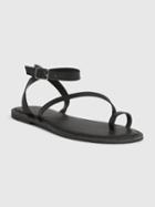 Leather Ankle Wrap Strappy Sandals