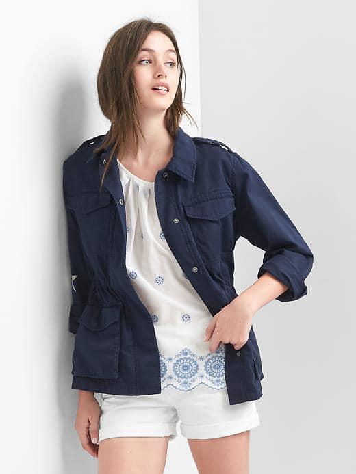 Gap Women Logo Americana Utility Jacket - True Indigo